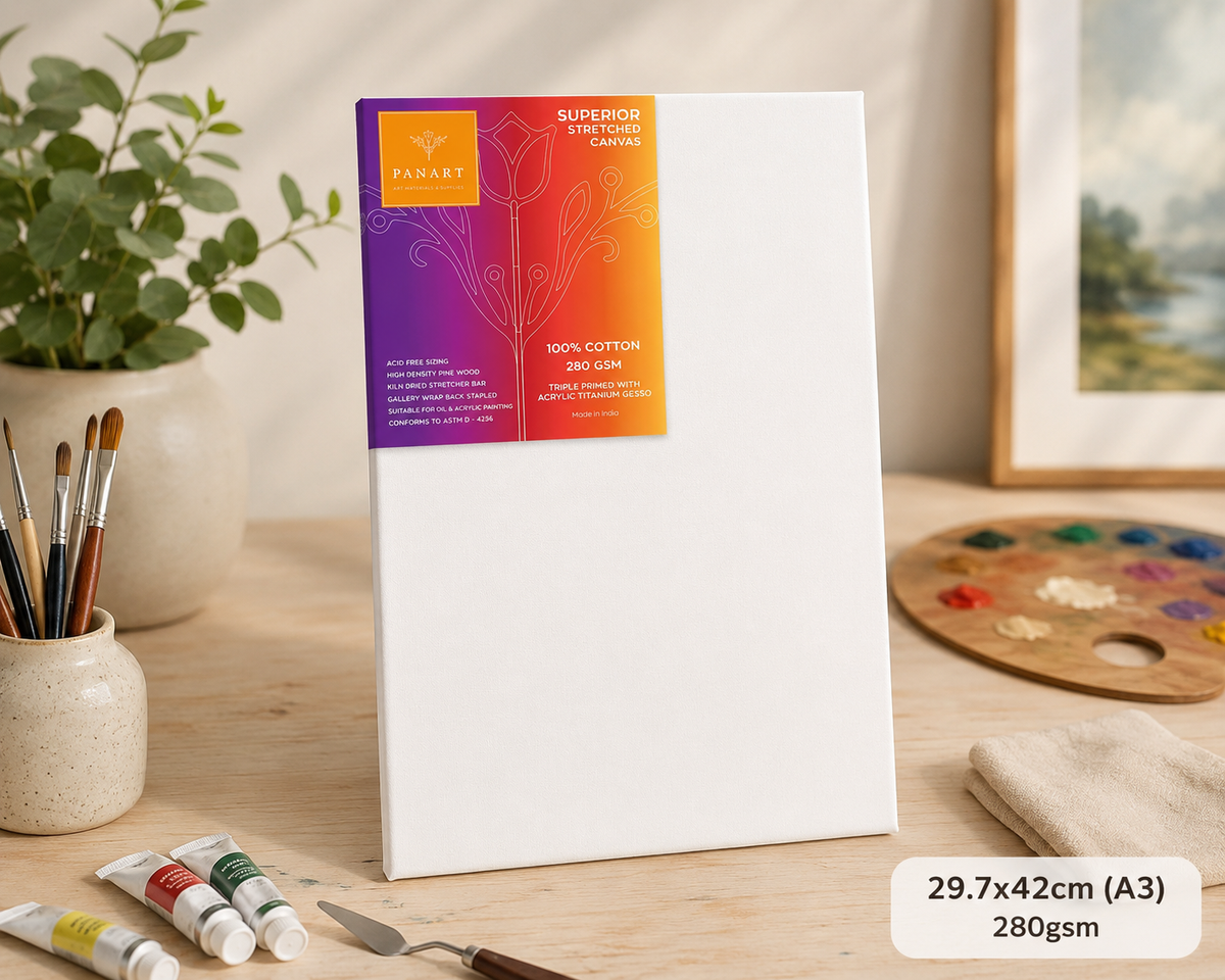 Panart Superior Stretched Cotton Canvas - 29.7x42cm (A3), 280gsm
