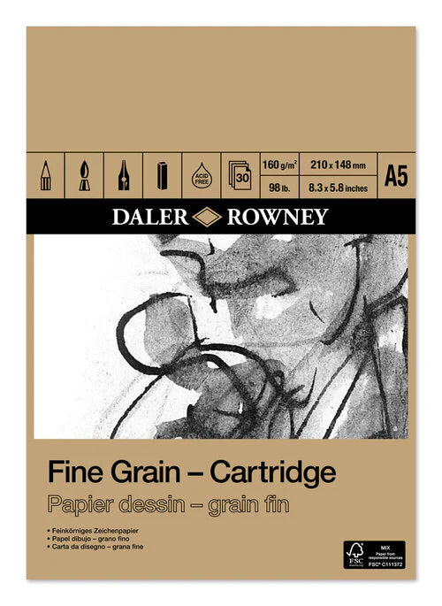 Daler Rowney Fine Grain Cartridge Pad – 160gsm