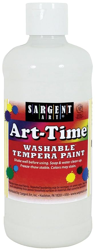 Sargent Art 17-3496 Art-Time Washable Tempera Paint 16 oz White