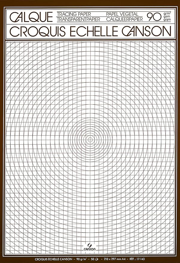CANSON - SATIN TRACING PAPER - OUTLINED SCALE - 50 SHEETS - A3 SIZE - 90 GSM