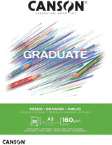 CANSON GRADUATE  DRAWING PAD-A3-30SHEETS-160GSM-WHITE PAPER
