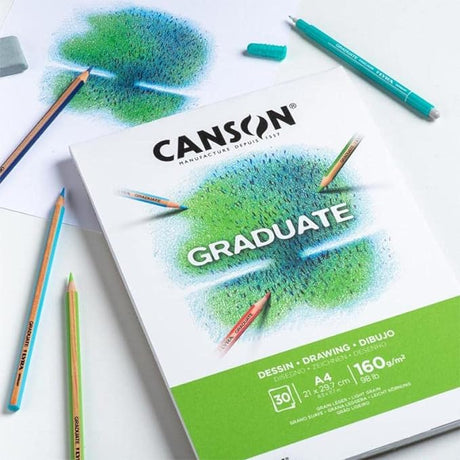 CANSON GRADUATE  DRAWING PAD-A3-30SHEETS-160GSM-WHITE PAPER