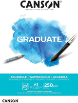 CANSON GRADUATE WATER COLOUR PAD- A3 20SHEETS- 250GSM