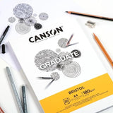 CANSON GRADUATE  BRISTOL PAD-A3 -20SHEETS-180GSM