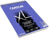 CANSON XL Textured Medium Grain 300gsm A4 Mixed Media White Paper Pad, 30 Sheets