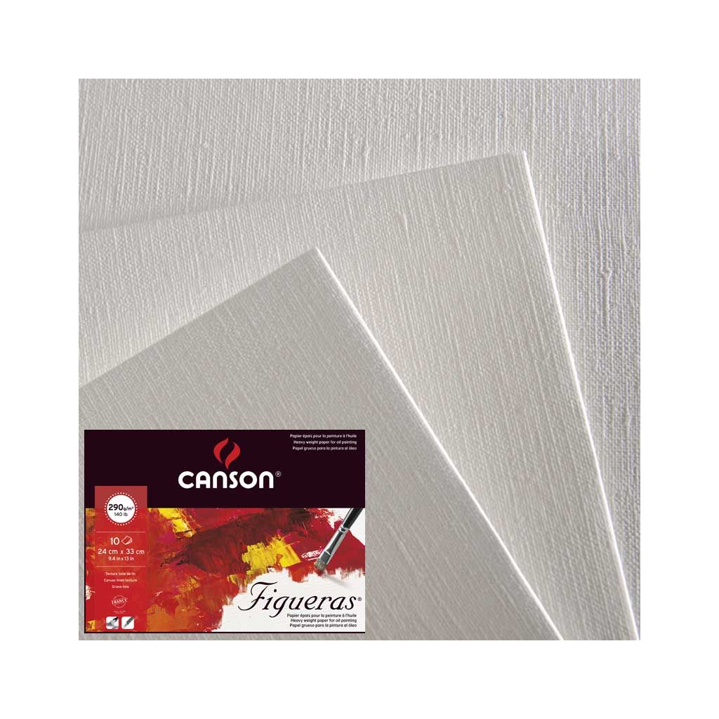 Canson Block Figueras Oil Painting Pad – 24 × 33 cm, 10F, 290 gsm, Canvas Grain