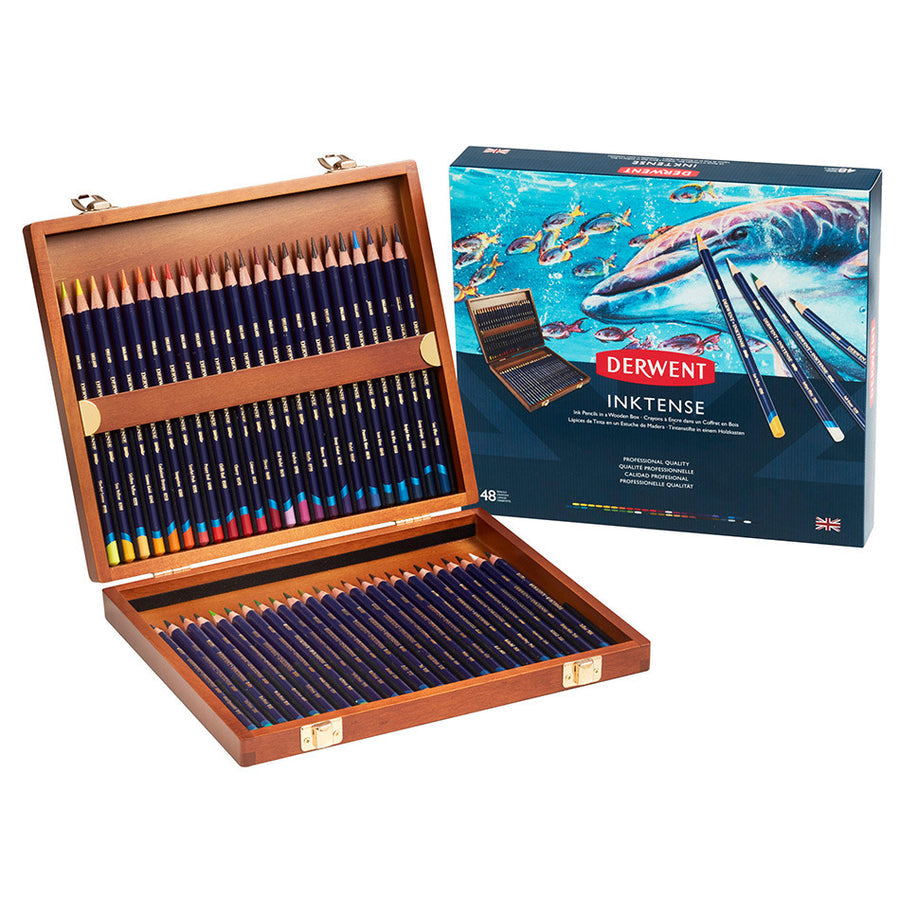 Derwent Inktense Pastel Pencils - 48 Wooden Box