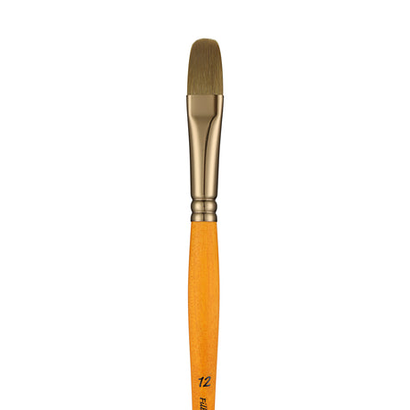 Panart Gold Green Synthetic Long Handle Brush Set of 3 Pcs-GG-07(FB-12, R-4, F-8)