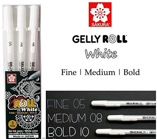 SAKURA GELLY ROLL WHITE 3-PEN SET