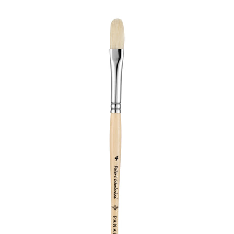 Panart White Bristle Long Handle Filbert Brushes - 221