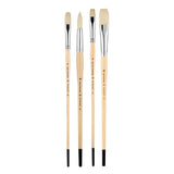 PANART WHITE BRISTLE LONG HANDLE BRUSH SET OF 4 PCS, ATL-10 (R-10 SF-6,10 FB-6)