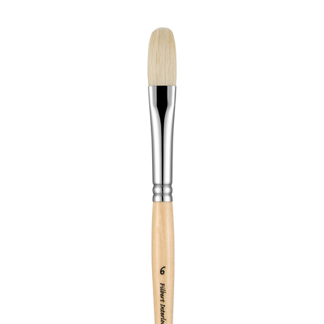 Panart White Bristle Long Handle Filbert Brushes - 221