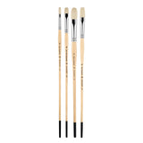PANART WHITE BRISTLE LONG HANDLE BRUSH SET OF 4 PCS, ATL-08 (F-2,6 SF-4 FB-8)