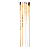 PANART ECHO SYNTHETIC LONG HANDLE BRUSH SET OF 5 PCS, ES-05 (R-0,6 BR-6 FB-10,16)