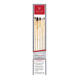 PANART ECHO SYNTHETIC LONG HANDLE BRUSH SET OF 5 PCS, ES-04(R-6 BR-6 FB-4,8,14)