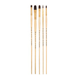 PANART ECHO SYNTHETIC LONG HANDLE BRUSH SET OF 5 PCS, ES-04(R-6 BR-6 FB-4,8,14)