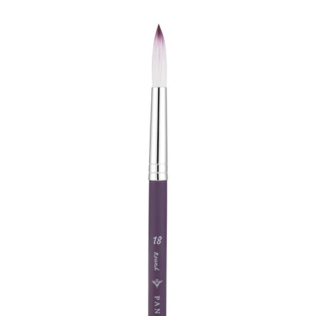 Panart Two Tone Synthetic Round Short Handle Brush Pack - 3 Pcs (6601-18)