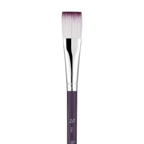 Panart Two Tone Synthetic Flat Short Handle Brush Pack - 3 Pcs (6621-20)