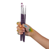 PANART TWO TONE SYNTHETIC SHORT HANDLE BRUSH SET OF 4 PCS TT-05(R-4,6 F-4,8)