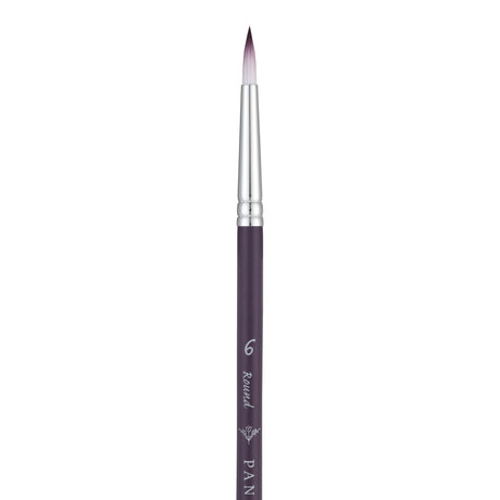 Panart Two Tone Synthetic Round Short Handle Brush Pack - 5 Pcs (6601-6)