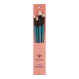 PANART VEGAN SYNTHETIC BRISTLE LONG HANDLE BRUSH SET OF 4 PCS (R-12 F-10 FB-16 AG-12)