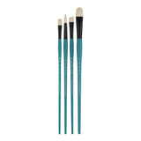 PANART VEGAN SYNTHETIC BRISTLE LONG HANDLE BRUSH SET OF 4 PCS (R-12 F-10 FB-16 AG-12)