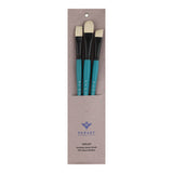 PANART VEGAN SYNTHETIC BRISTLE LONG HANDLE BRUSH SET OF 3 PCS (F-16 FB-20 AG-16)