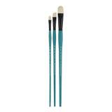 PANART VEGAN SYNTHETIC BRISTLE LONG HANDLE BRUSH SET OF 3 PCS (FB-8,16 AG-12)