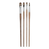 PANART MONGOOSE SYNTHETIC LONG HANDLE BRUSH SET OF 4 PCS-MS-07(R-14, FB-8,12,16)