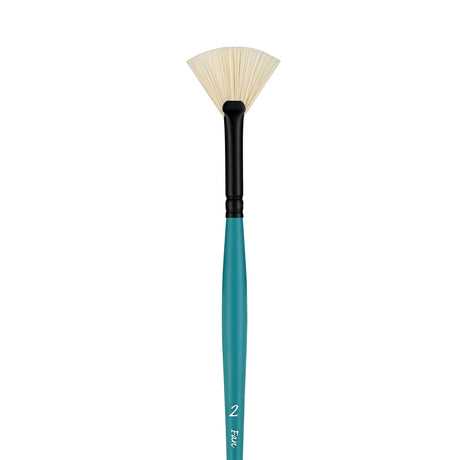 Panart Vegan Synthetic Bristle Fan Long Handle Brushes - 7802