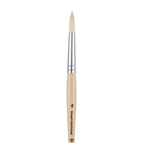 Panart White Bristle Round Paint Brush Long Handle – 201