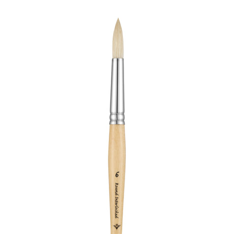Panart White Bristle Round Paint Brush Long Handle – 201