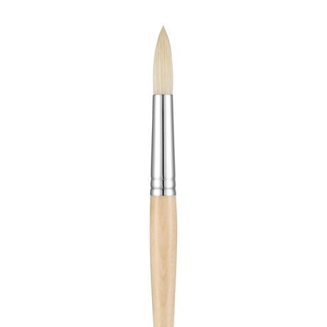 Panart White Bristle Round Paint Brush Long Handle – 201