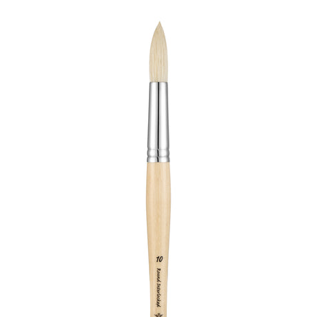 Panart White Bristle Round Paint Brush Long Handle – 201