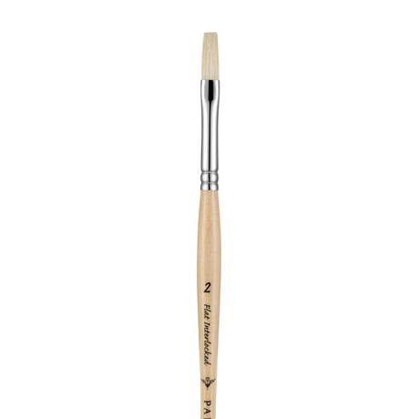 Panart White Bristle Long Handle Flat Brushes - 211