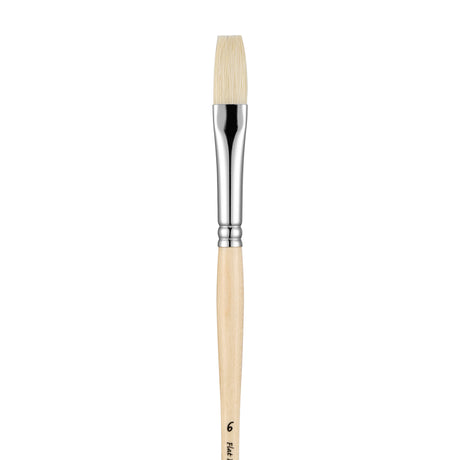 Panart White Bristle Long Handle Flat Brushes - 211