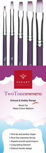 Panart Two-Tone Synthetic Short Handle Brush Set – 5 pcs TT-09 (Flat 2, 4, 6, 8, 10)