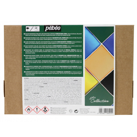 Pebeo Vitrail Paint Set - Assorted Colors, Set of 10, 45 ml bottles