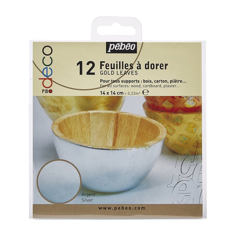PEBEO BOOKLET OF 12 GILDING SHEETS - SILVER