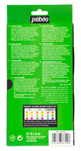 Pebeo Premium 6-Color Studio Acrylic Paint Set - 12ml Tubes