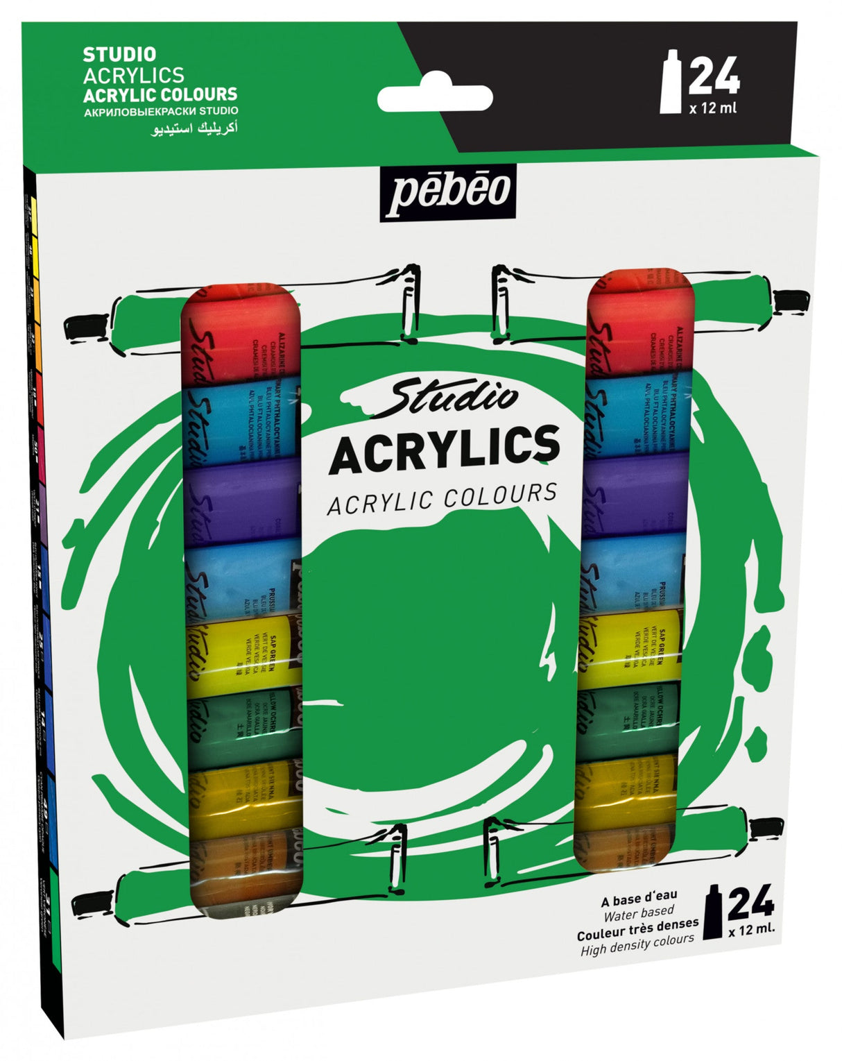 Pebeo Studio Acrylic 24 Tubes 12ml Set