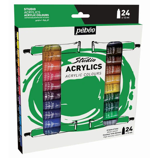 Pebeo Studio Acrylic Colour Set - 12ml Tubes
