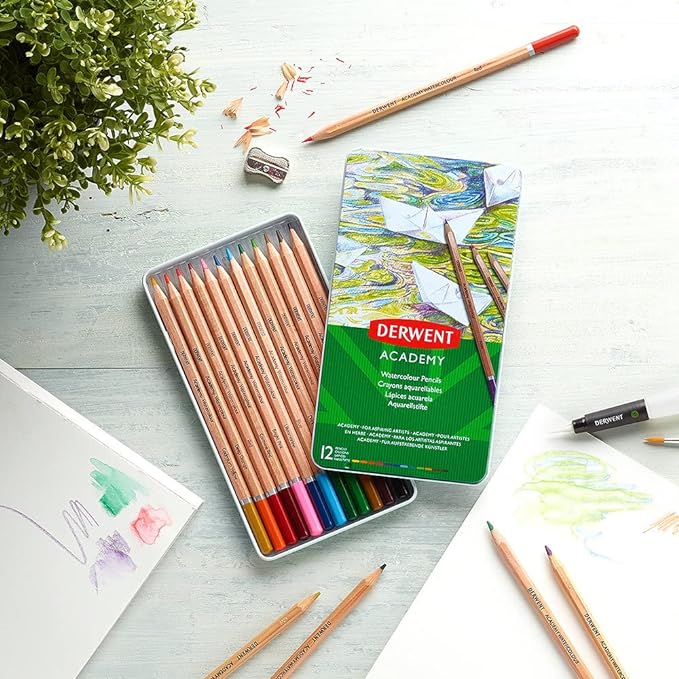 Derwent Academy Watercolour 12 Tin