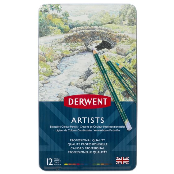 Derwent Artists Pencils Tin Of 12