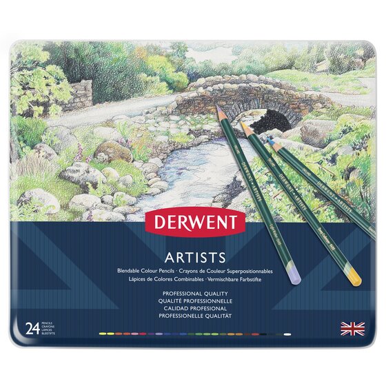 Derwent Artists Pencils Tin Of 24