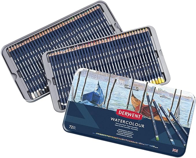 Derwent Watercolour Pencils Tin Of 72