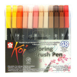 Sakura KOI Water Brush Marker Set - 48 Piece: Versatile Watercolor Markers for Artists