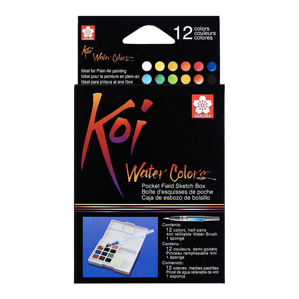 Sakura Koi Water Colour, 12-Color Set with Brush