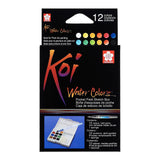 Sakura Koi Water Colour, 12-Color Set with Brush