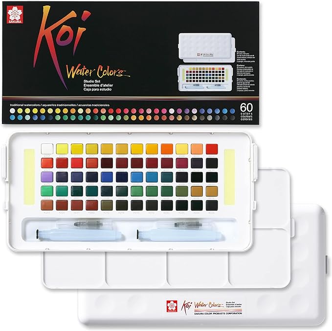 Sakura KOI Watercolor Studio Set - 60 Colors: Comprehensive Palette for Versatile Artists